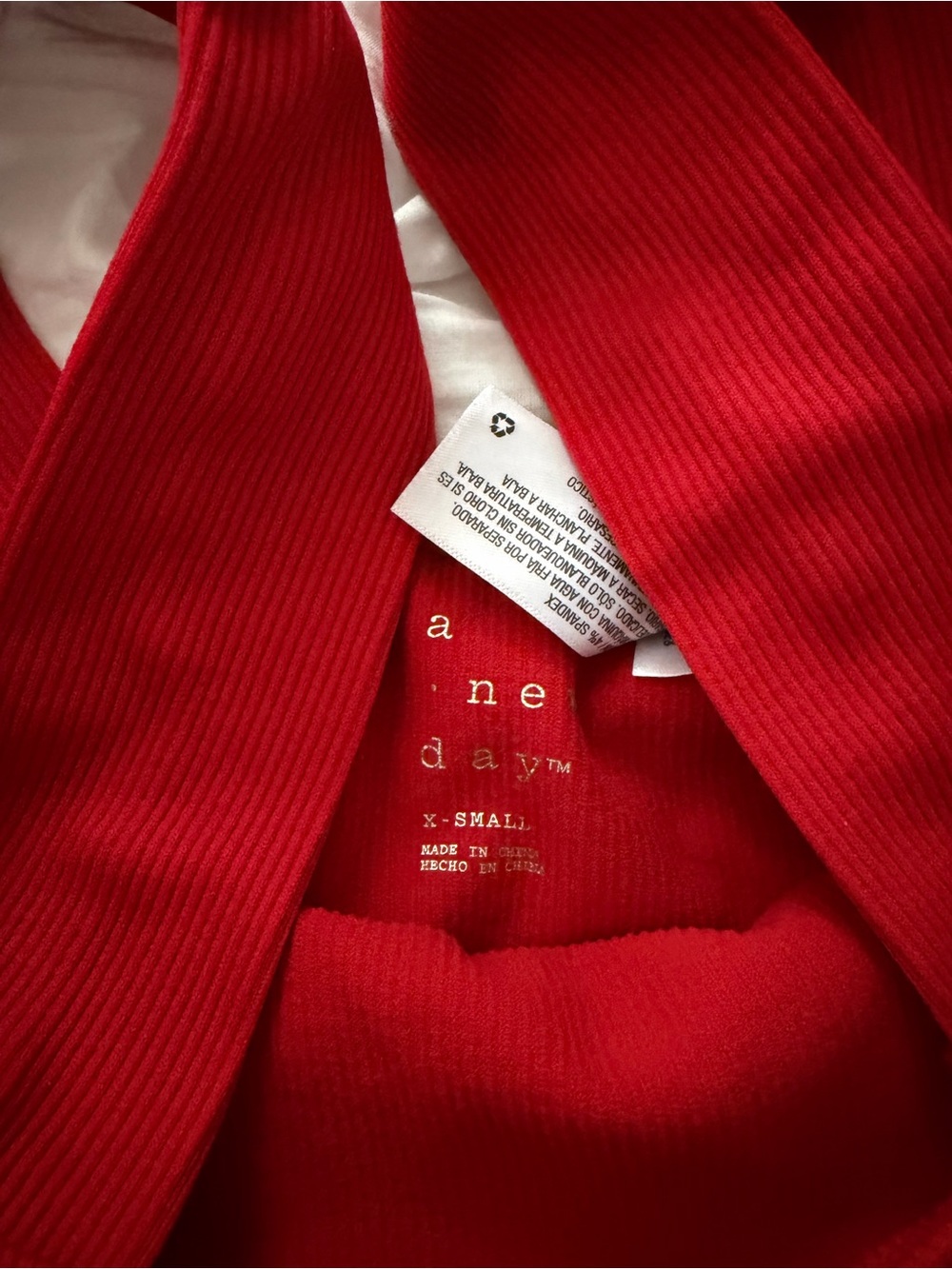 Red Ribbed Square-Neck Tank Top - Picture 3 of 4
